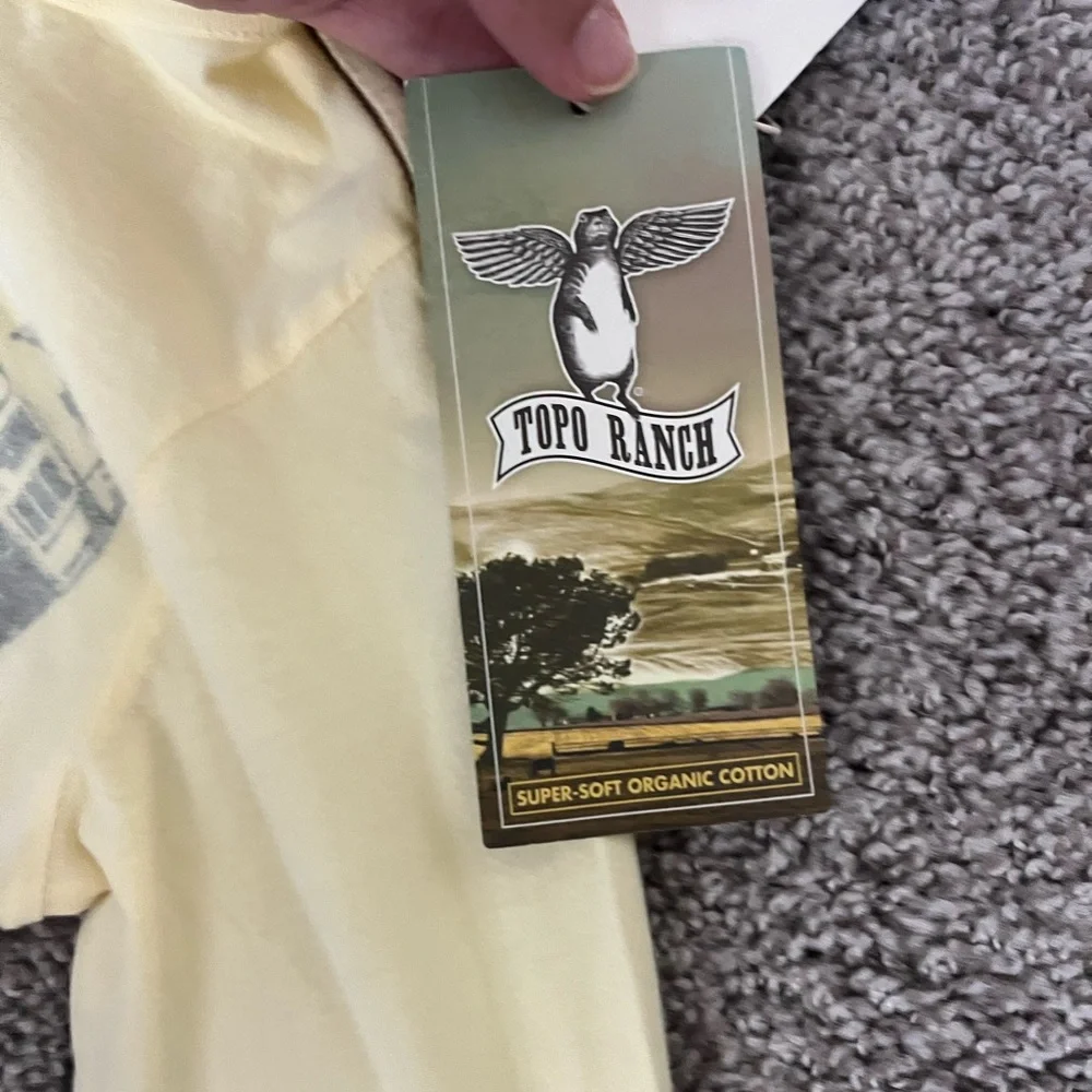 Topo Ranchito Yellow Henley Shirt Kids Size 8 Surf Style Retro Bus - Picture 5 of 6